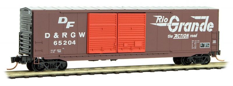 Micro-Trains 18200010 N D&RGW 50' Double 8' Sliding Door Boxcar #65204