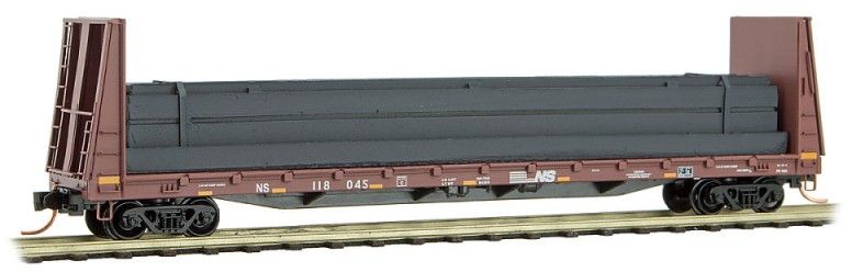 Micro-Trains 05400230 N NS 61' Bulkhead Flatcar w/Steel Beam Load #118045
