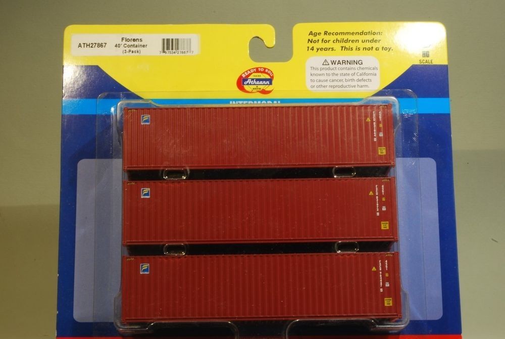 Athearn 27867 HO Florens 40' Container Pack (Pack of 3)