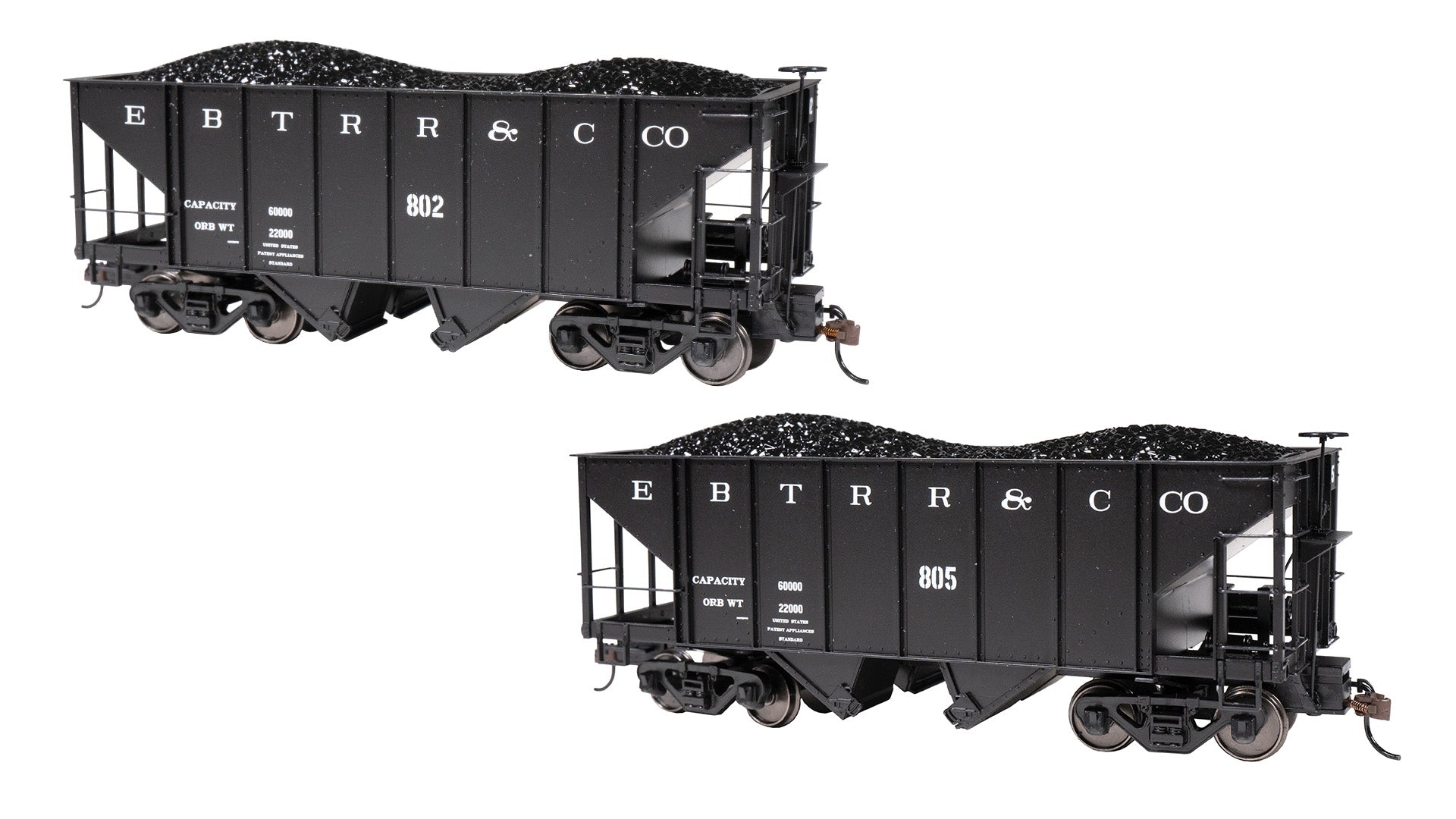 Bachmann 27901 On30 East Broad Top 2-Bay Steel Hopper #802 & #805