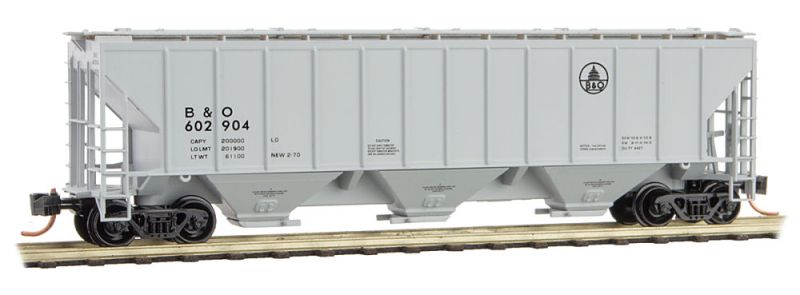 Micro-Trains 09600160 N Baltimore & Ohio 3 Bay High Side Covered Hopper #602904
