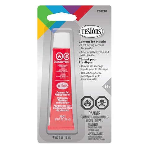 Testors 281218 Plastic Cement Gray Carded - 5/8 oz. Bottle