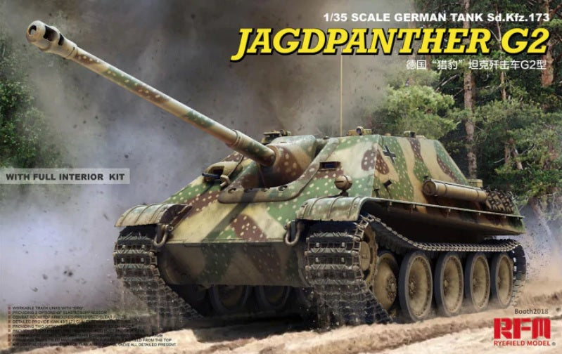 Rye Field Models 5022 1:35 Jagdpanther G2 with Interior Plastic Model Kit