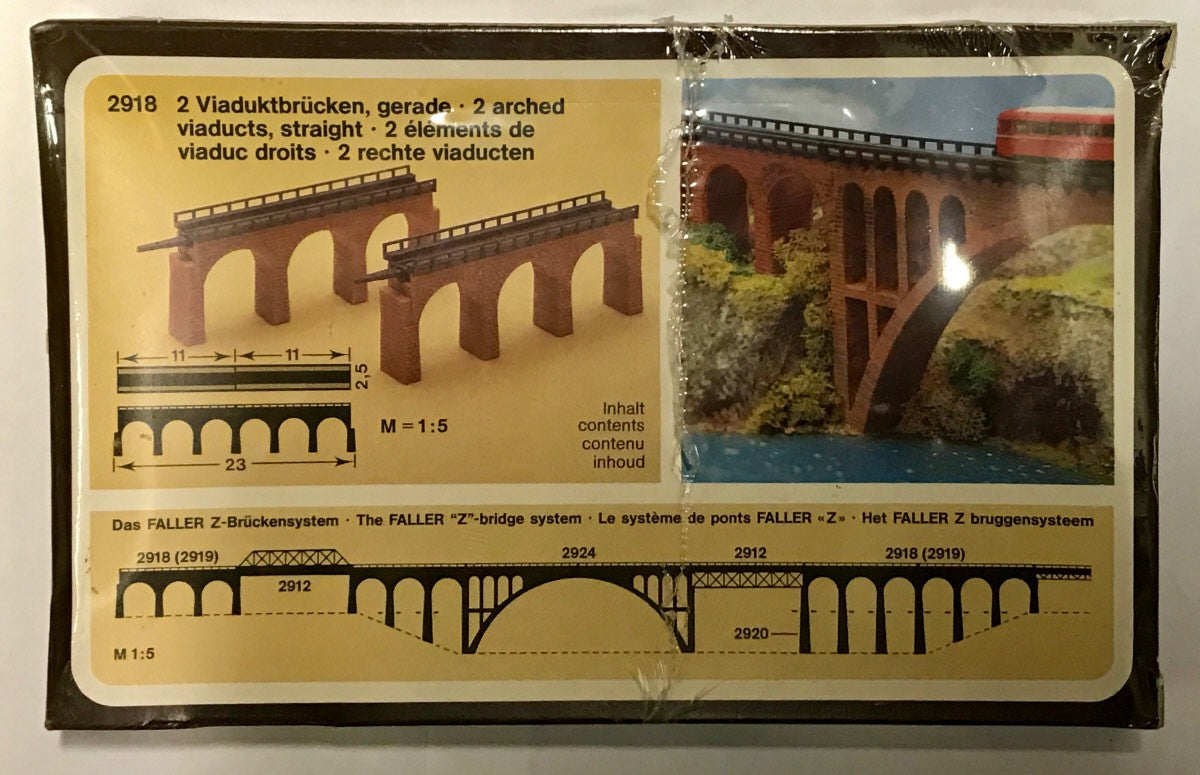 Faller 2918 Z Scale Stone Arched Viaduct Straight Kit (Pack of 2)
