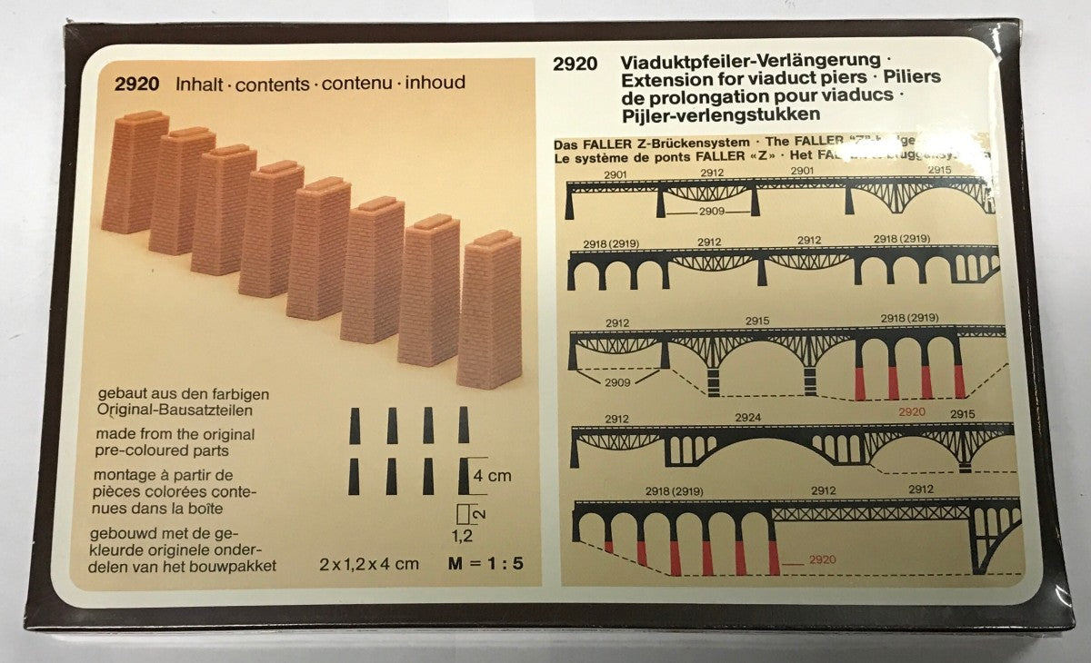 Faller 2920 Z Scale Stone Extensions for Viaduct Piers Building Kit