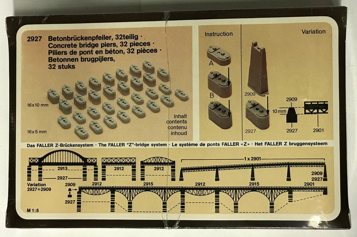 Faller 2927 Z Scale Bridge Pier Kit (Box of 32)