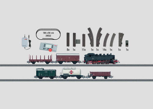 Marklin 29532 HO Gauge Steam Frieght Starter Train Set