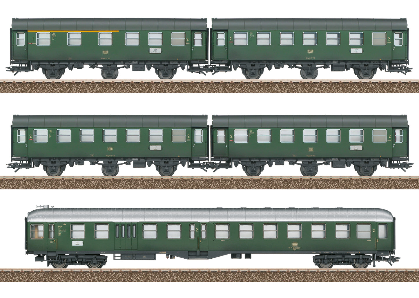Trix 23389 HO German Federal Railroad Passenger Car (Set of 5)