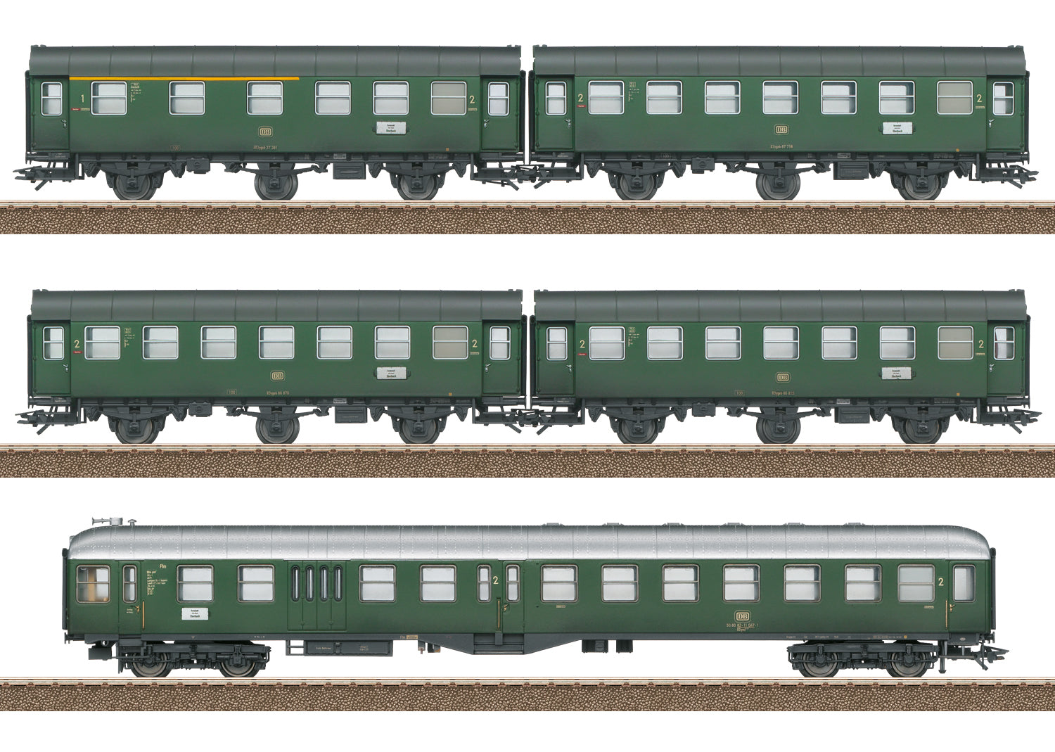 Trix 23389 HO German Federal Railroad Passenger Car (Set of 5)