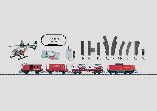 Marklin 29756 Fire Department HO Gauge Digtal Diesel Starter Train Set