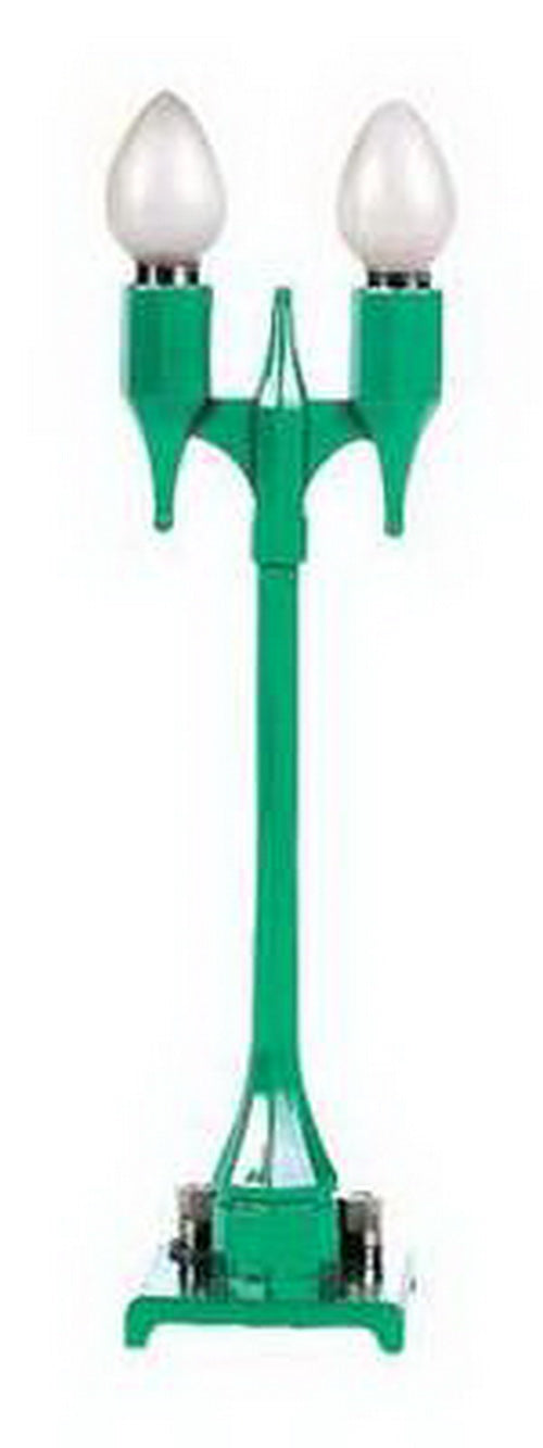 MTH 30-1071 #580-2 O Scale Green Twin Teardrop Street Lamp Set