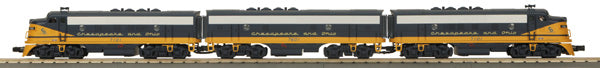 MTH 30-2851-1 C&O F-3 ABA Diesel Engine Set with PS 2.0 #7029/7028/7514