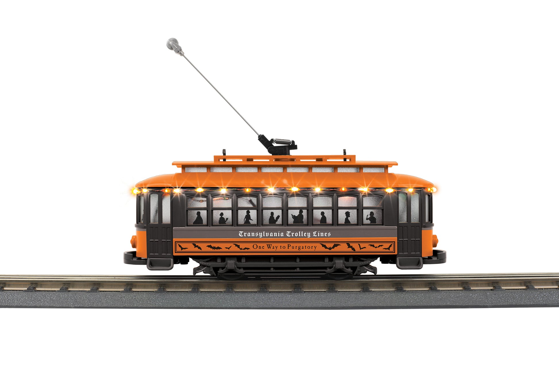 MTH 30-5213 O Transylvania Traction Bump-N-Go Trolley with LED Lights