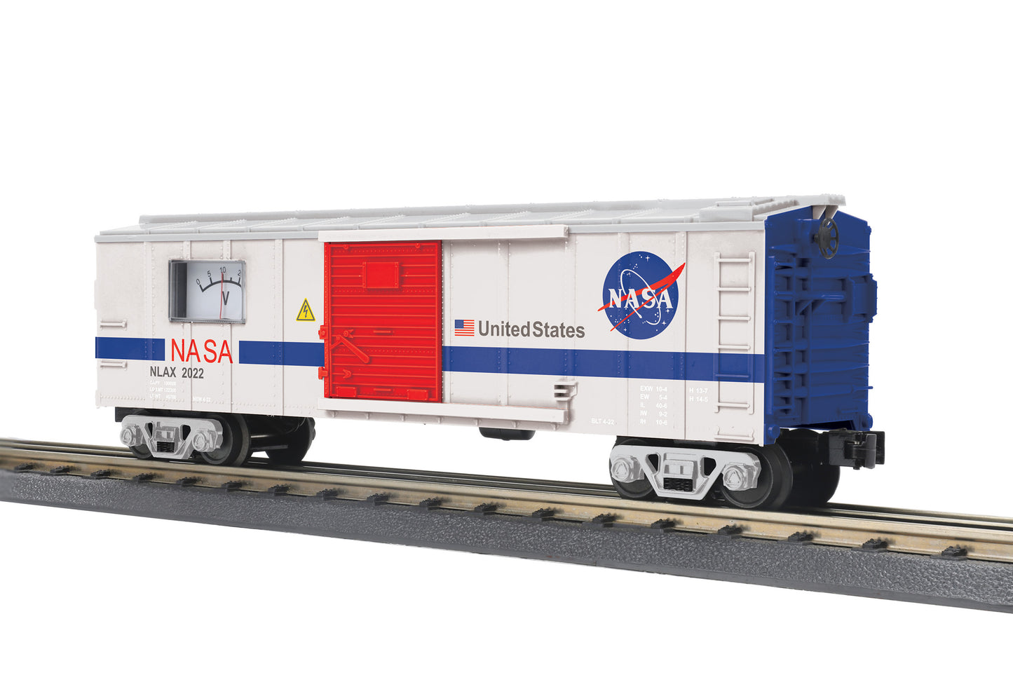 MTH 30-71122 O NASA RailKing Boxcar with Power Meter #2022