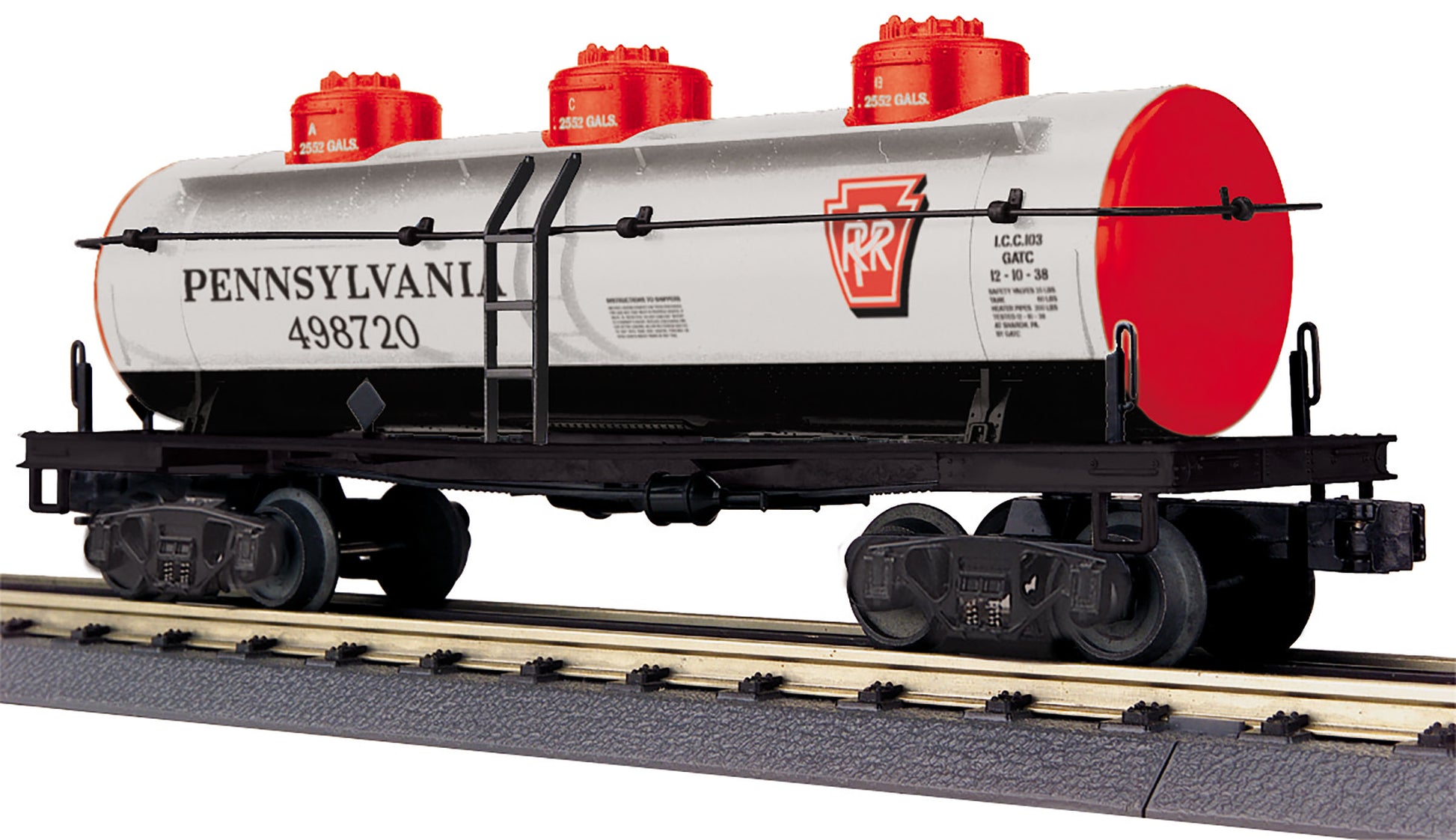 MTH 30-73571 O Pennsylvania RailKing 3-Dome Tank Car #498720