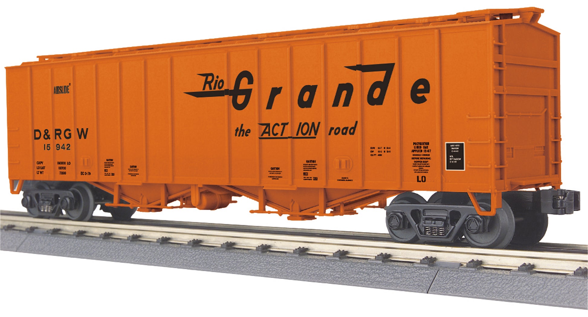 MTH 30-75676 O Denver Rio Grande RailKing Airslide Hopper Car #15942
