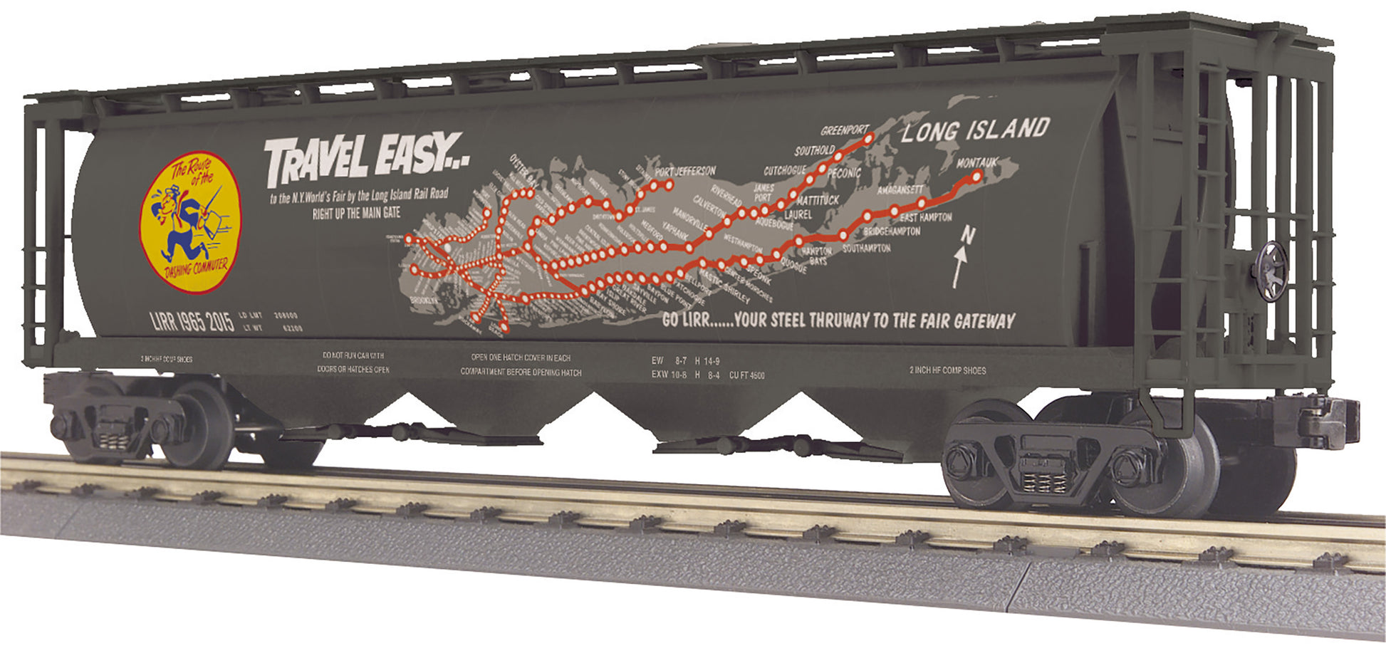MTH 30-75707 O LIRR 4-Bay Cylindrical Covered Hopper #19652015
