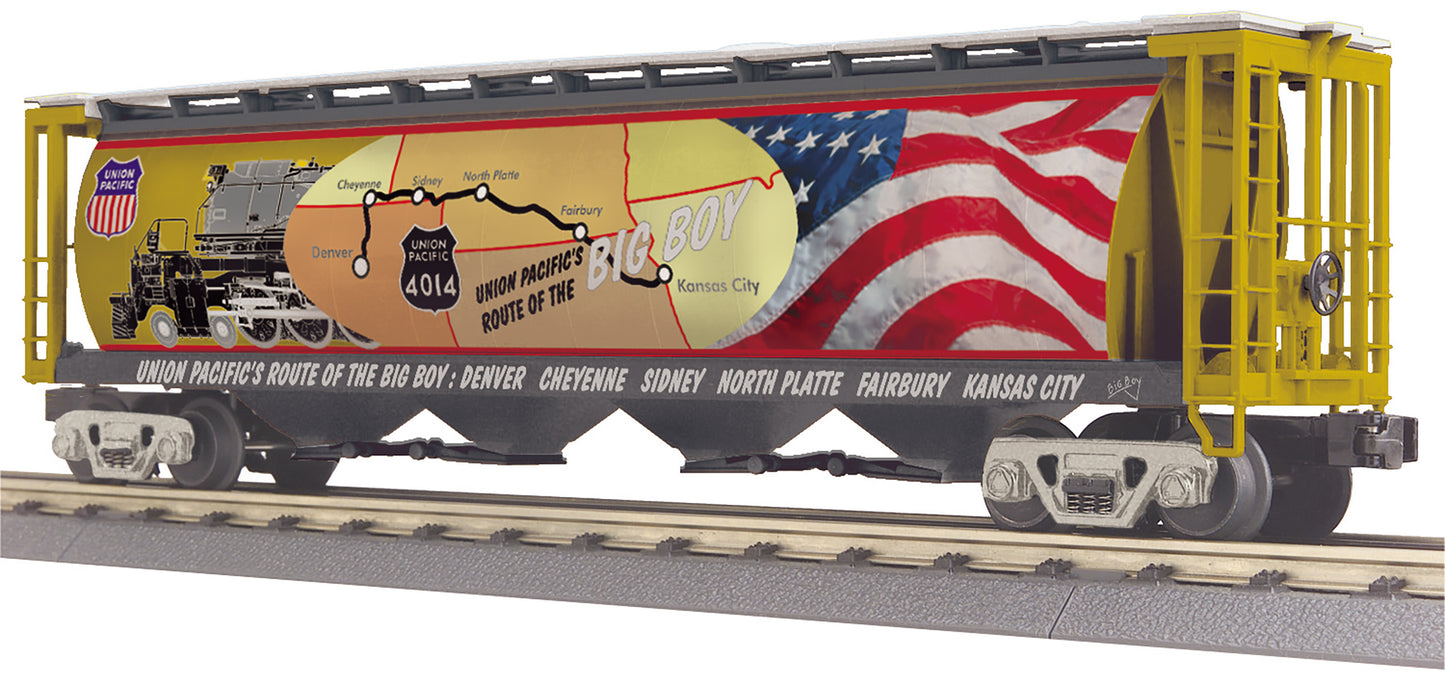 MTH 30-75708 O Union Pacific 4-Bay Cylindrical Covered Hopper #4014