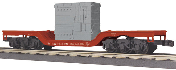 MTH 30-76345 O Gauge Milw. Depressed Center Flatcar w/Transformer Load
