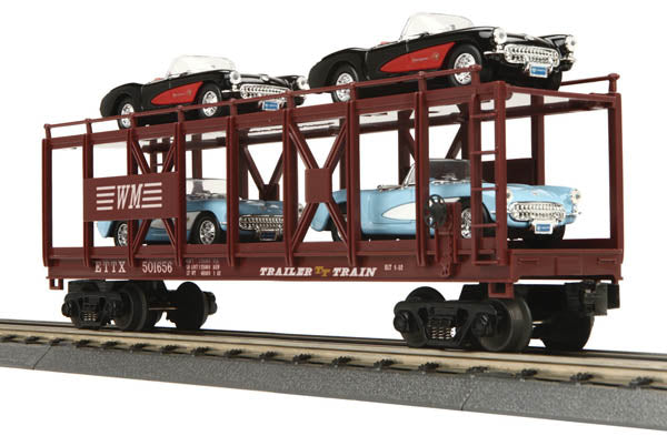 MTH 30-76406 WM Auto Carrier Flatcar with 4 '57 Corvettes