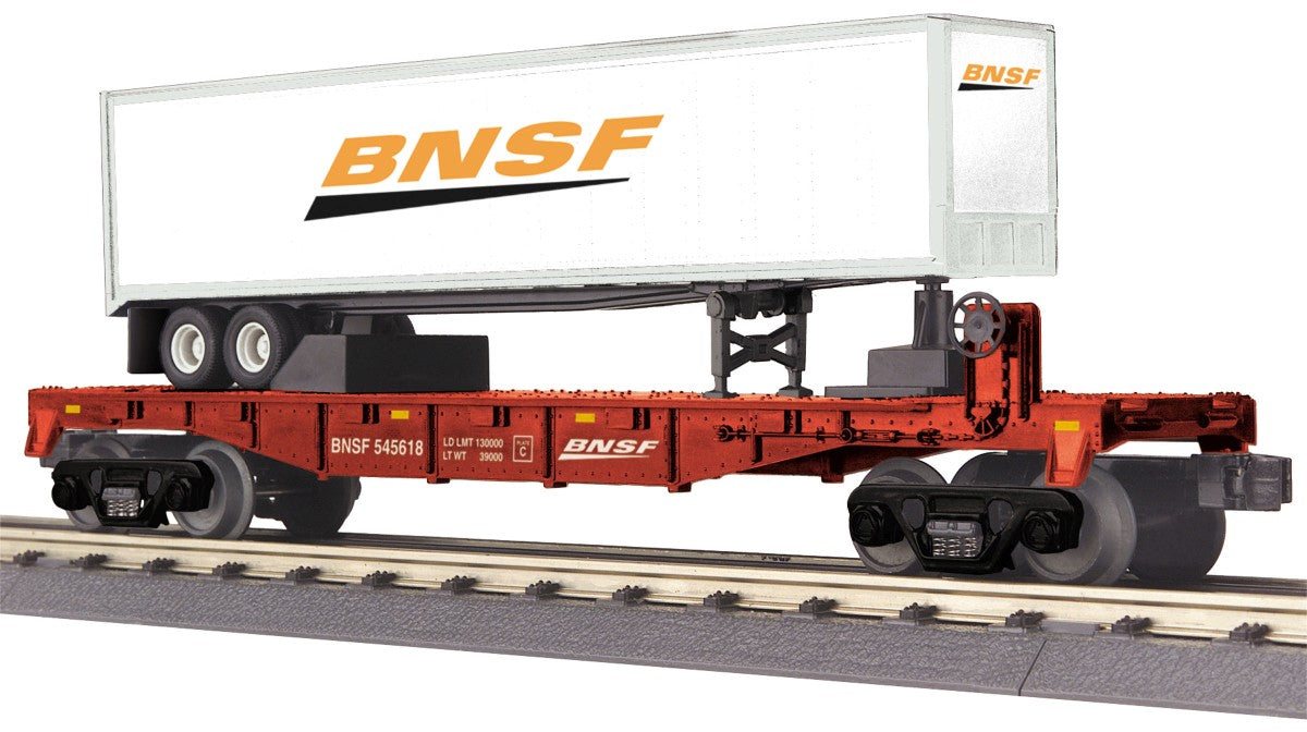 MTH 30-76426 O BNSF Flat w/Trailer #545618