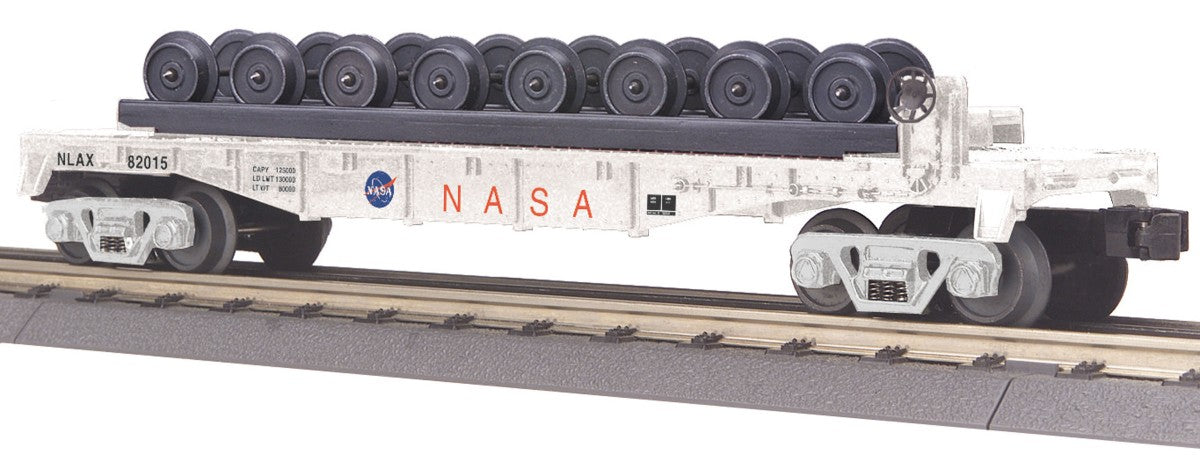 MTH 30-76620 O NASA RailKing Flat Car with Wheel Set #82015