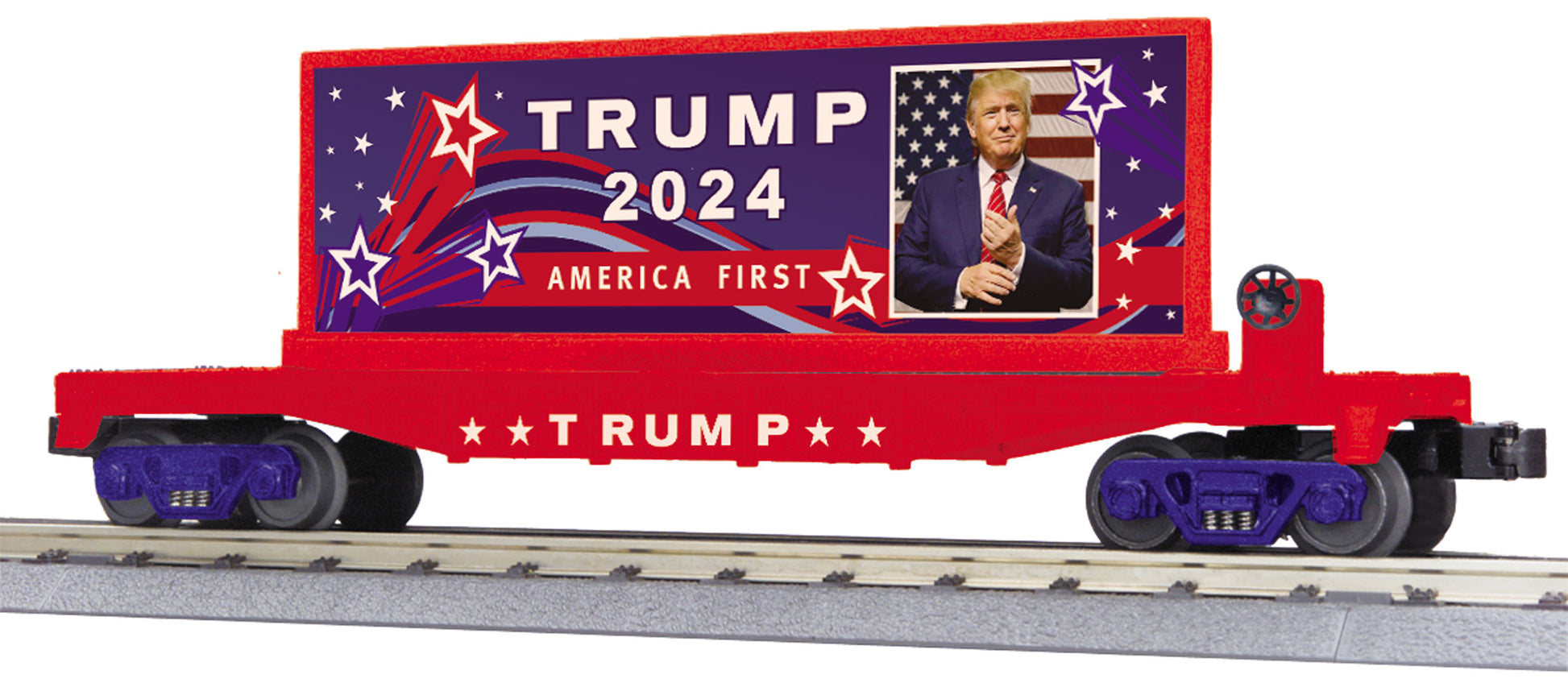 MTH 30-76851 O Flatcar with 2024 Donald J. Trump Billboard