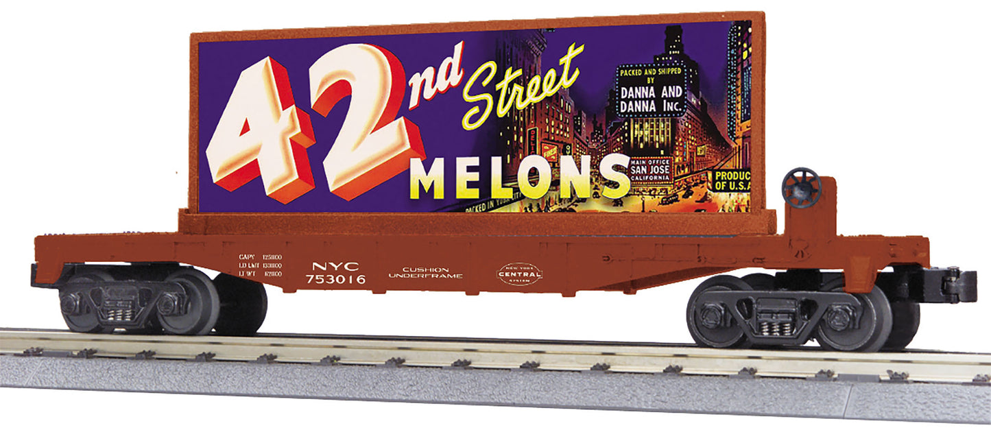 MTH 30-76859 O New York Central 42nd St. Melons Flatcar with Billboard #753016