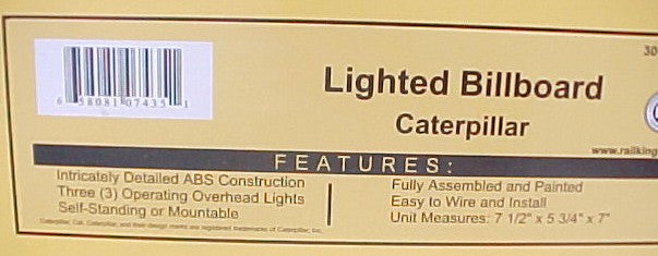 MTH 30-90059 O Lighted Caterpillar CAT Diesel Power Billboard