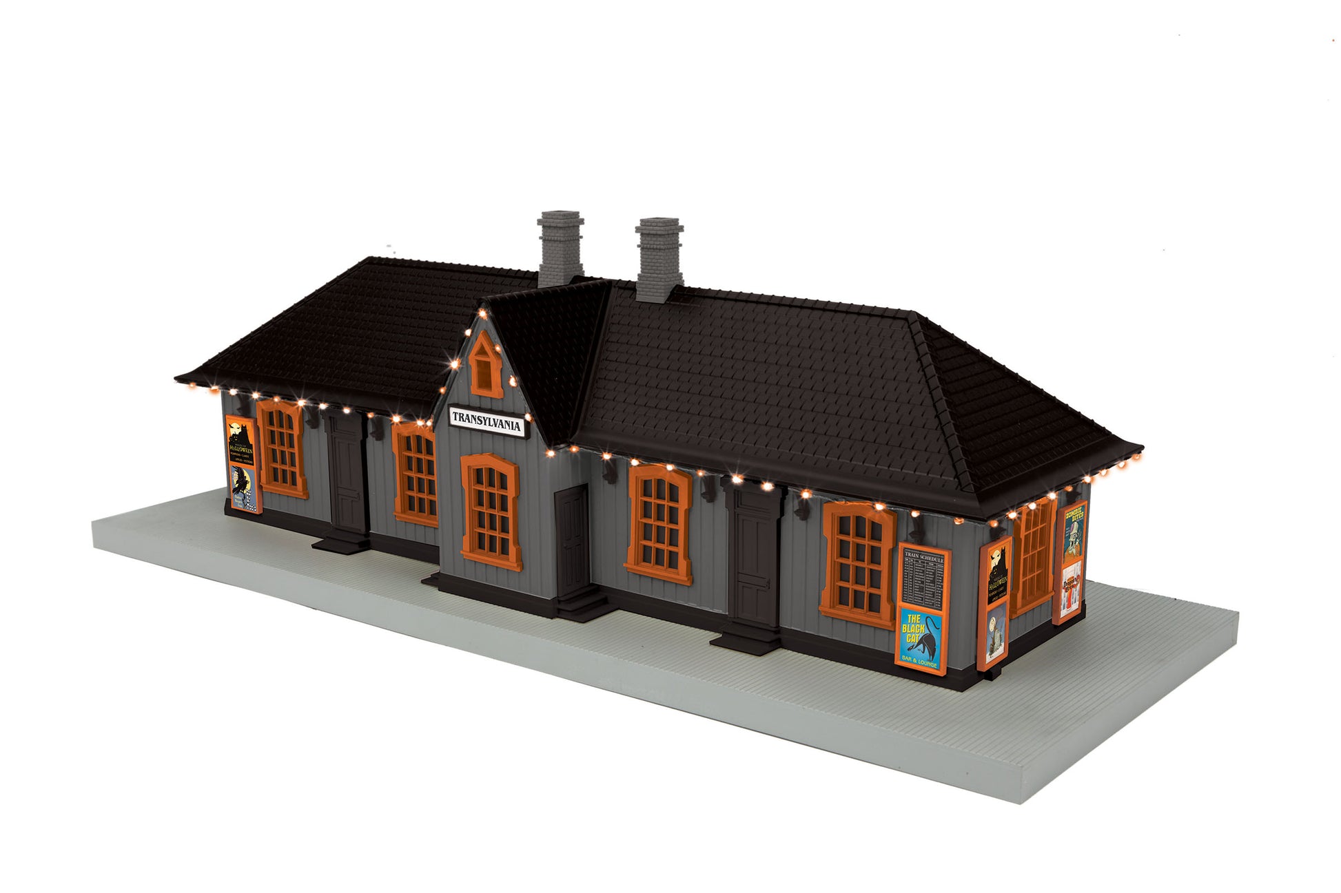 MTH 30-90622 O Transylvania Country Passenger Station w/Operating Orange Lights