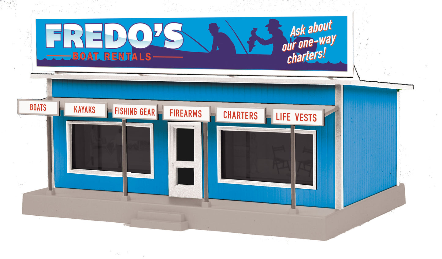 MTH 30-90629 O Assembled Fredo's Boat Rentals RailKing Road Side Stand