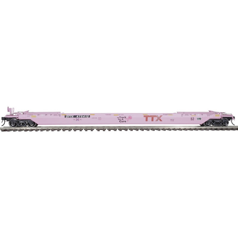 Atlas 3003033 O Pink TTX "On Track for a Cure" 3-Rail 53' Rebuilt Well Car