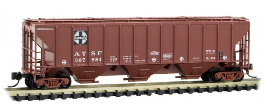 Micro-Trains 09600211 N ATSF 3 Bay High Side Covered Hopper #307881