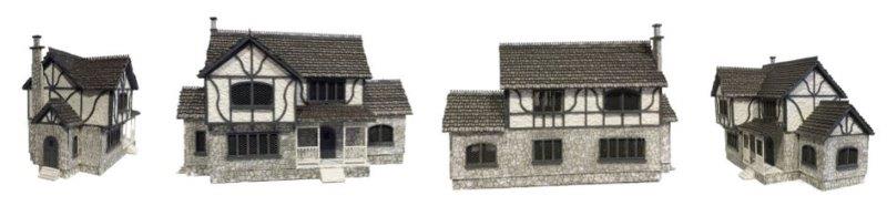 HD Scale Models H01515 HO Tudor House Building Kit