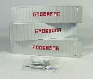 A-Line 30305-01 HO Scale Sea-Land 40' Rib Sided Container (Pack of 3)