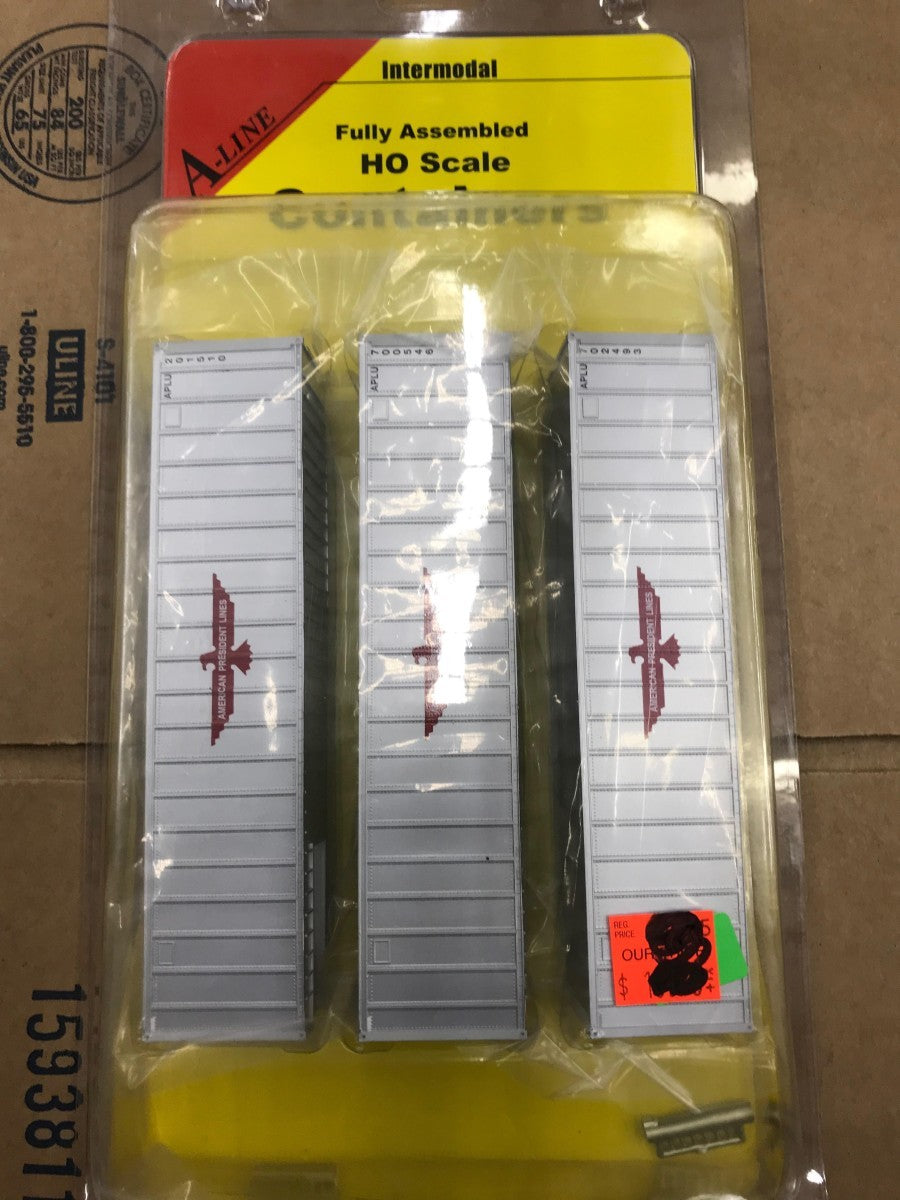 A-Line 30301-02 HO 40' Rib Sided Container APL Early (Set of 3)