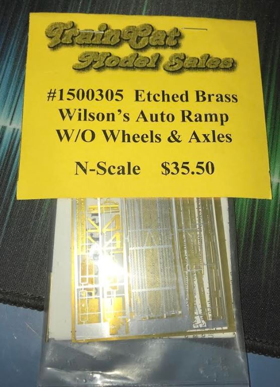 Train Cat 1500305 N Etched Brass Wilson's Auto Ramp without Wheels and Axles