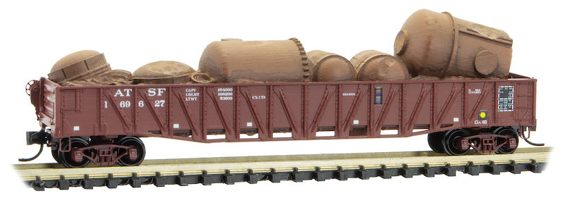 Micro-Trains 06200080 N ATSF 50' Composite Fishbelly Side Gondola #169627