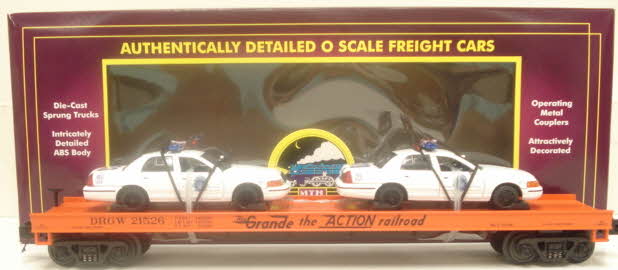 MTH 20-98546 Denver & Rio Grande Western Flatcar W/ 2 Police Cars