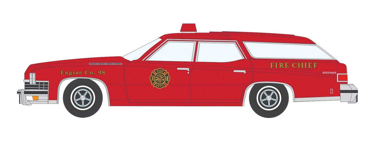 Classic Metal Works 30657 HO Mini Metals Fire Chief 1974 Buick Estate Wagon