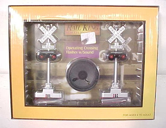 MTH 30-11014 O Scale RailKing Crossing Flasher W/Sound Operating (Set of 2)