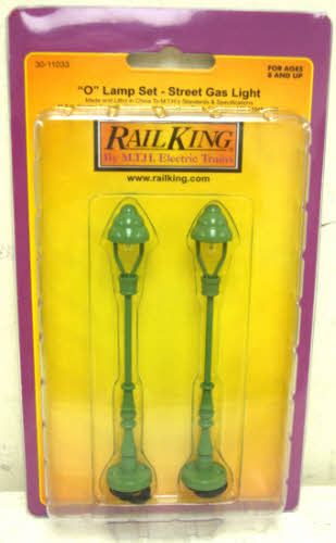MTH 30-11033 O Green Street Gas Light Lamp Set (Pack of 2)