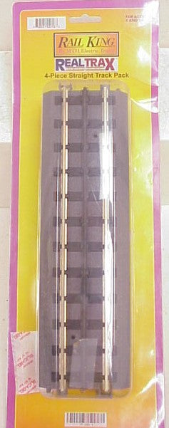 MTH 40-1001-4 O Scale RealTrax 4-Piece Straight Track Pack