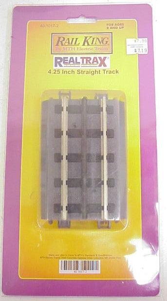 MTH 40-1017-2 RealTrax 4.25 Inch Straight Track (Pack of 2)
