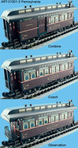 Aristo-Craft 31003-3 PRR Sierra Passenger Car Set