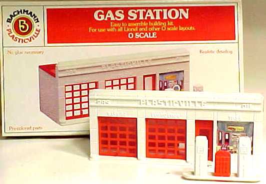 Bachmann 1962 O Plasticville Gas Station Classic Building Kit