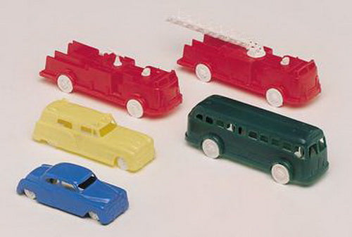 Bachmann 45987 Bus, Car, Ambulance, Fire Truck Vehicle Assortment (Set of 5)