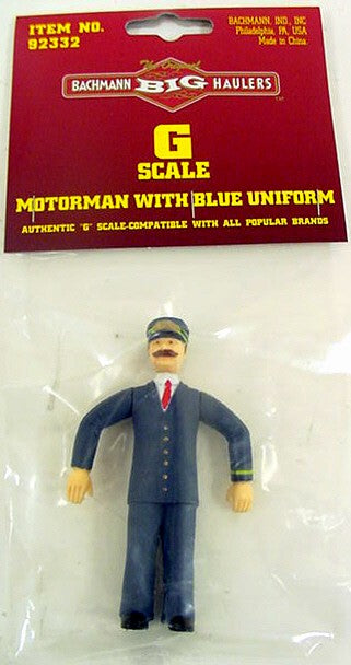 Bachmann 92332 G Scale Motorman Figure w/ Blue Uniform