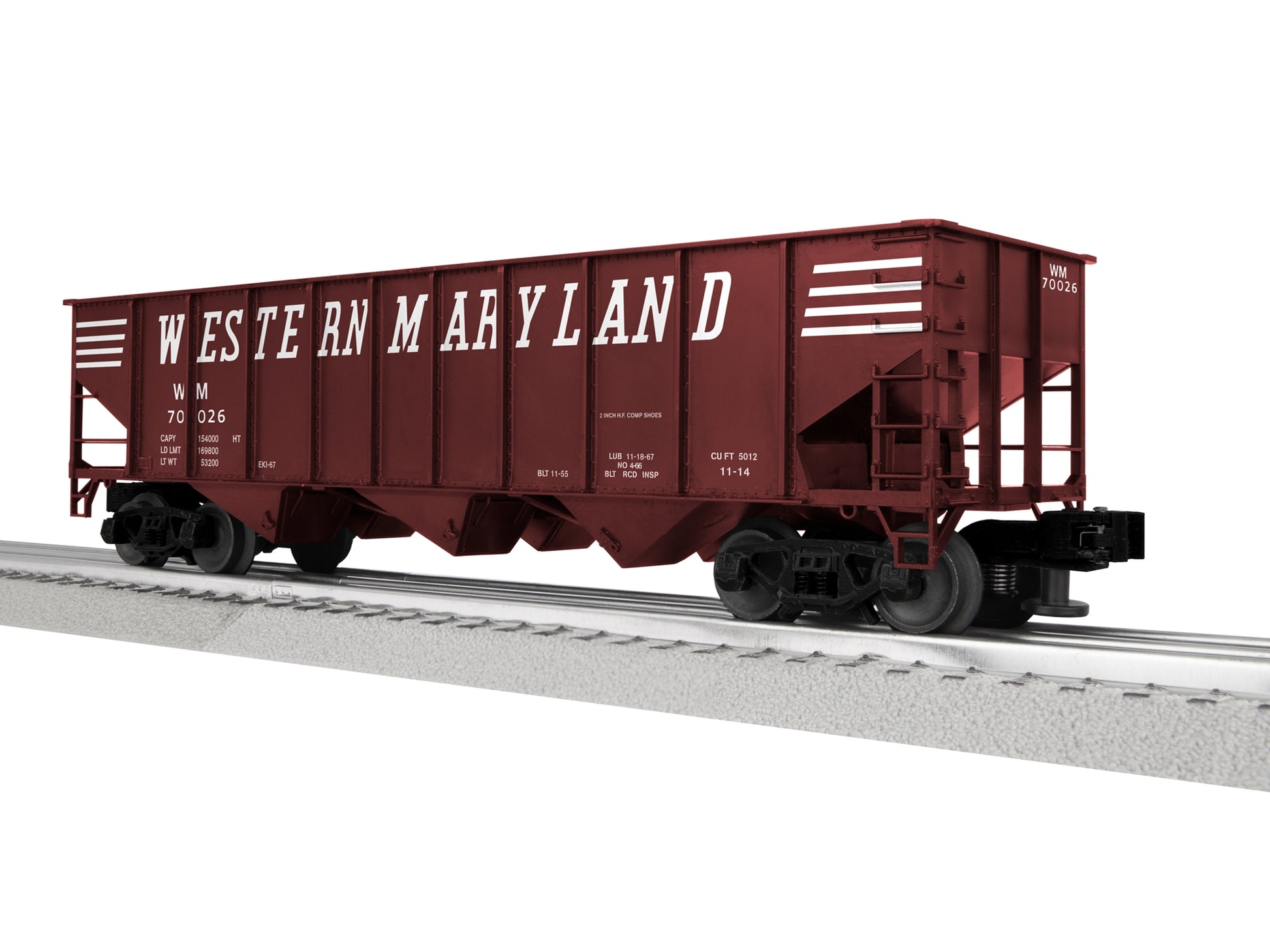 Lionel 3-16130E O Western Maryland LionScale 3-Bay 9-Panel Hopper #70242