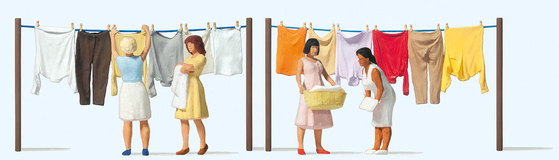 Preiser 10741 HO Women Hanging Laundry Figures (Set of 4)